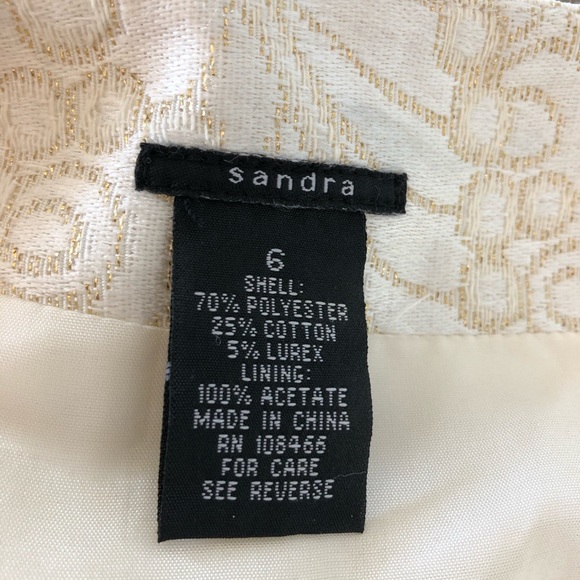 SANDRA Ivory Gold Brocade Pencil Skirt - Picture 7 of 8